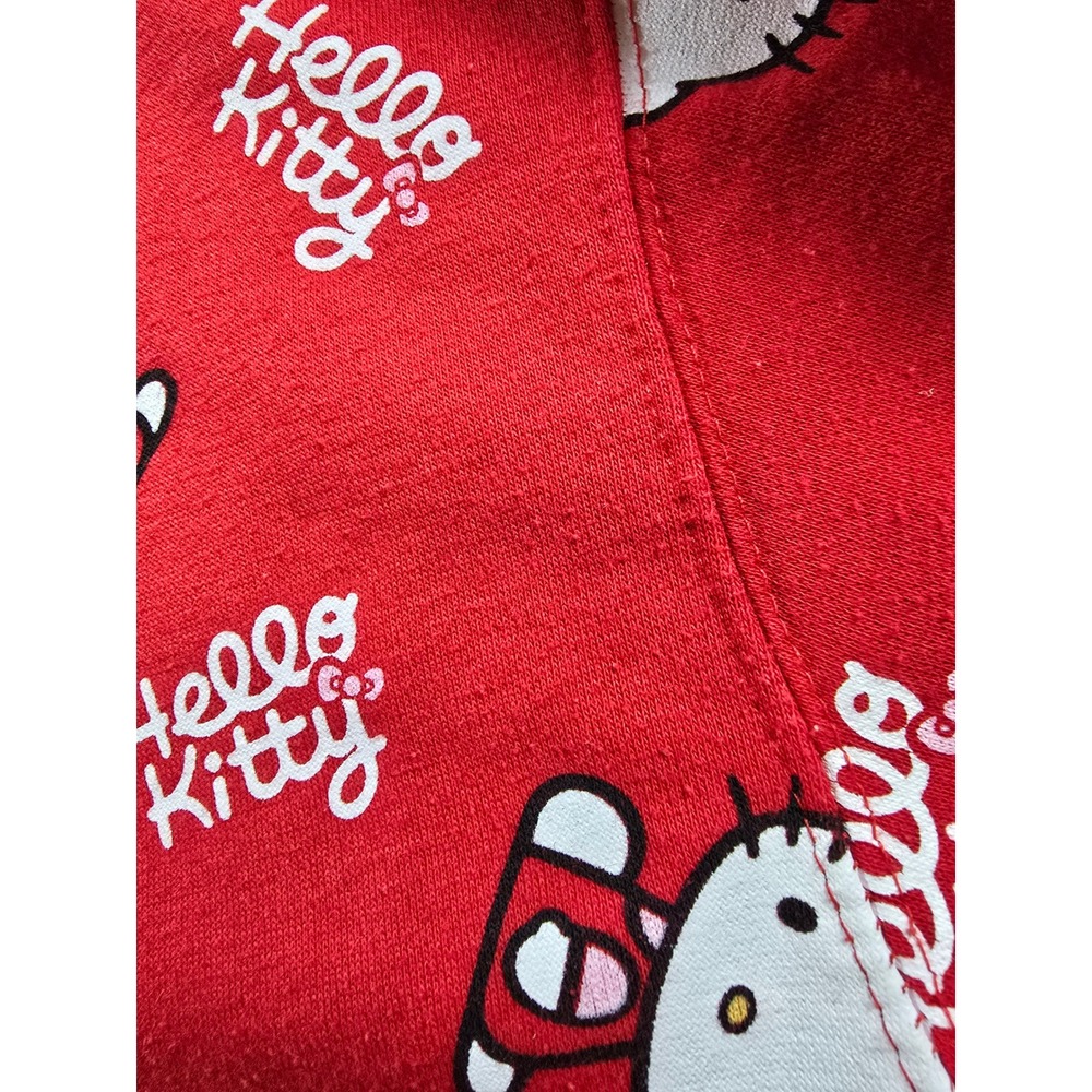 Hello Kitty Sweatshirt Womens S Red All Over Print Sanrio Crewneck Pilling - Picture 8 of 10